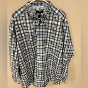 Ariat Pro Series Shirt Mens XL Blue Plaid Button Down Long Sleeve